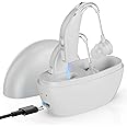 Digital Hearing Amplifier - (Pair of 2) Personal Hearing Enhancement Sound Amplifier, Rechargeable Digital Hearing Amplifier with All-Day Battery Life, White