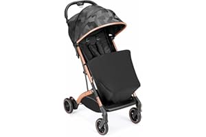 CAM Il Mondo del Bambino - art.832/T194 - Passeggino ultraleggero ed ultracompatto Compass 2.0 - ideale da 0 a 4 anni - chiuso si trasporta come un trolley - JACQUARD NERO