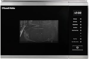 Russell Hobbs Built in 20 Litre Touch Control Digital Microwave with Grill, Defrost Setting, 5 Power Levels, 8 Autocook Settings, Stainless Steel, 1 Year Guarantee RHBM2002SS