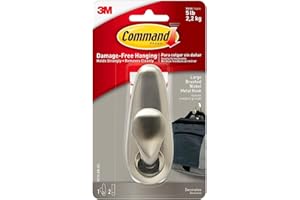 3M Command Gancho de Metal para Colgar, Acrílico, Níquel Cepillado, L