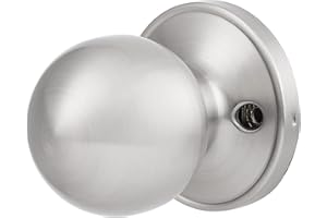 Probrico Brushed Nickel Dummy Door Knobs, Round Interior Door Knobs for Closet(Keyless, No Latch), Single Side Half-Dummy Knobs, 1 Pack