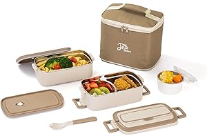 Lille Home 1900ml Bento Box per Adulti a 2 Livelli, Porta Pranzo per Adulti, Porta Pranzo Tiffin con Scomparto in Acciaio Inossidabile da, Contenitore per Alimenti Coibentato