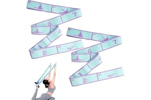 HWEEWANX 2 Stück Yoga Gurt Band Strap ZubehöR, Yogagurt mit 9 Schleifen, Yogaband Stretchband Fitness, Fitnessband mit Schlaufen, Yoga Stretching Band für Pilates, Tanz, Gymnastik, Effektives Dehnung