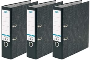 Elba A4 Lever Arch Files, Black Cloud Effect, Durable Matt Paper on Board Folders (Pack of 3)