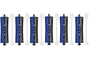 WANDISY 6Pcs Wave Heat Perm Hair Rollers Bigodini per capelli con elastico, strumento per parrucchieri(# 3 (2,5 cm / 1,0 pollici))