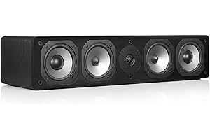 RO&CO Dynavoice Altavoz Center para TV Sonido Envolvente 150W Rms Negro Altavoces Home Cinema Pc Barra Sonido Dolby Atmos Altavoz Pasivo Profesional Cine Challenger C-5 XL Negro