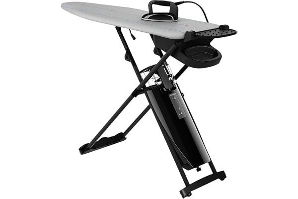 Laurastar Smart M Système de Repassage Avec Fer Professionnel Générateur Vapeur et Table Active, Vapeur Hygiénique, Semelle 3D, Vapeur Pulsée, Température Unique, Roulettes, Réservoir Amovible