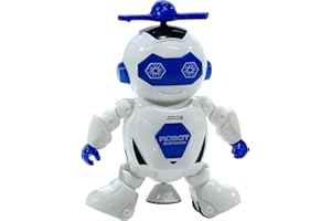 PLAY MORE Disco Robot Giocattolo Luci e Suoni Balla Suona e Si Illumina Robot Ballerino Robot che Cammina con Luci Suoni e Musica Robottino Giocattolo con Movimento Twist Dancing
