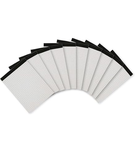 Fantastino Notitieblok, A7, geruit, voordeelverpakking van 16 stuks, 800 vellen, 90 g/m², premium papier, wit, inktbestendig en doordrukbestendig, kleine schrijfblokken afscheurbaar voor kantoor