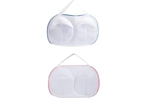 TOGTHERKINGS Borsa Lavatrice Intimo Sacchetto Rete Lavatrice Sacco Biancheria Intima, con Cerniera, 32,5 * 21 cm, 2 Sacchi per La Biancheria, Utilizzato per Biancheria Intima, Reggiseni, Calze (Blu E Rosa)