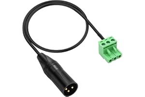 XMSJSIY XLR to Phoenix Terminal Connector XLR 3P Male to PHX3M NBKF/2EDG-5.08 3pin PCB Screw Terminal Block Adapter Connector Cord for Speakers - 0.4M/1.3FT (XLR Male)