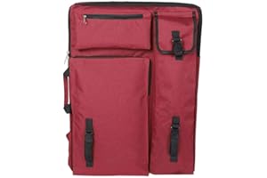NOBRANDS Borsa artistica, Borsa per pittura su tela per artista, Custodia artistica, Borsa da trasporto multifunzionale grande per tavolo da disegno impermeabile 4K Borsa per materiali artistici Rosso