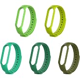 Kyver 5 adet Silikon Kordon, Mi Band 5 ve Mi Band 6 i&ccedil;in Uyumlu - Ayarlanabilir Rahat Bileklik 5'li Paket