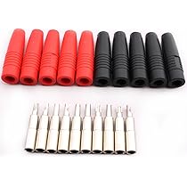 KIT Spina Boccola A Banana 4mm A Saldare Con Connettore Colore NERO - Foto 8