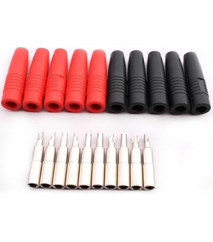 RUNCCI-YUN 10 stuks banaanstekkers 4 mm veiligheid geïsoleerde soldeerstopcontacten stapelbaar doe-het-zelf elektrische tests voor multimeter meetkabels (zwart, blauw, rood, groen, geel RUNCCI-YUN 10 stuks banaanstekkers 4 mm veiligheid geïsoleerde soldeerstopcontacten stapelbaar doe-het-zelf elektrische tests voor multimeter meetkabels (zwart, blauw, rood, groen, geel