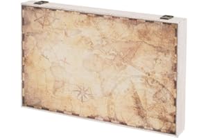 LOLAhome Tapa Contador luz o Cuadro eléctrico de Mapa Antiguo de Madera MDF marrón de 46x6x31 cm