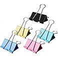 Bulldog Clips 60MM Extra Large 6PCS Paper Clips Heavy Duty Binder Giant XL Clip 2.4inch (Mixed Color)