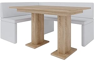 ‎FURNISTAR Eckbank Akiko mit Tisch - Eckbankgruppe für Ihrem Esszimmer, Küche modern, Sitzecke, Essecke. Perfekt für Küche, Büro und Rezeption. Solide und Starke Verarbeitung (Soft 17, 168x128 rechts)