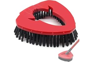 FATMASS Scrubber Head Replacement, Stiff Bristle Scrubbing Head Brush for Bathroom, Kitchen, Tub, Tile Compatible with Vileda Spin Turbo Flat Mop