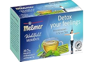 ‎MEßMER Meßmer DETOX YOUR FEELINGS | Brennnessel - Grüner Tee | 20 Teebeutel | Vegan | Glutenfrei | Laktosefrei