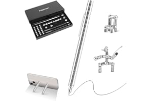 LTZGO Stylo Magnétique, Stylo Aimanté, Fidget Pen, Créatifs Drôle stylo Magic Pen Stylo à Bille Pen, Stress Reducer Relief Stylo Cadeau Pour Hommes, Femmes, Enfants, Adolescents, Papa - Argent