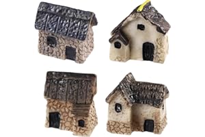 HAOWUL Micro Villaggi in Miniatura Case a 4 Pacchetti Giardino Castello Ornamenti Mini Decorazione Di Micro Paesaggi Artigianali