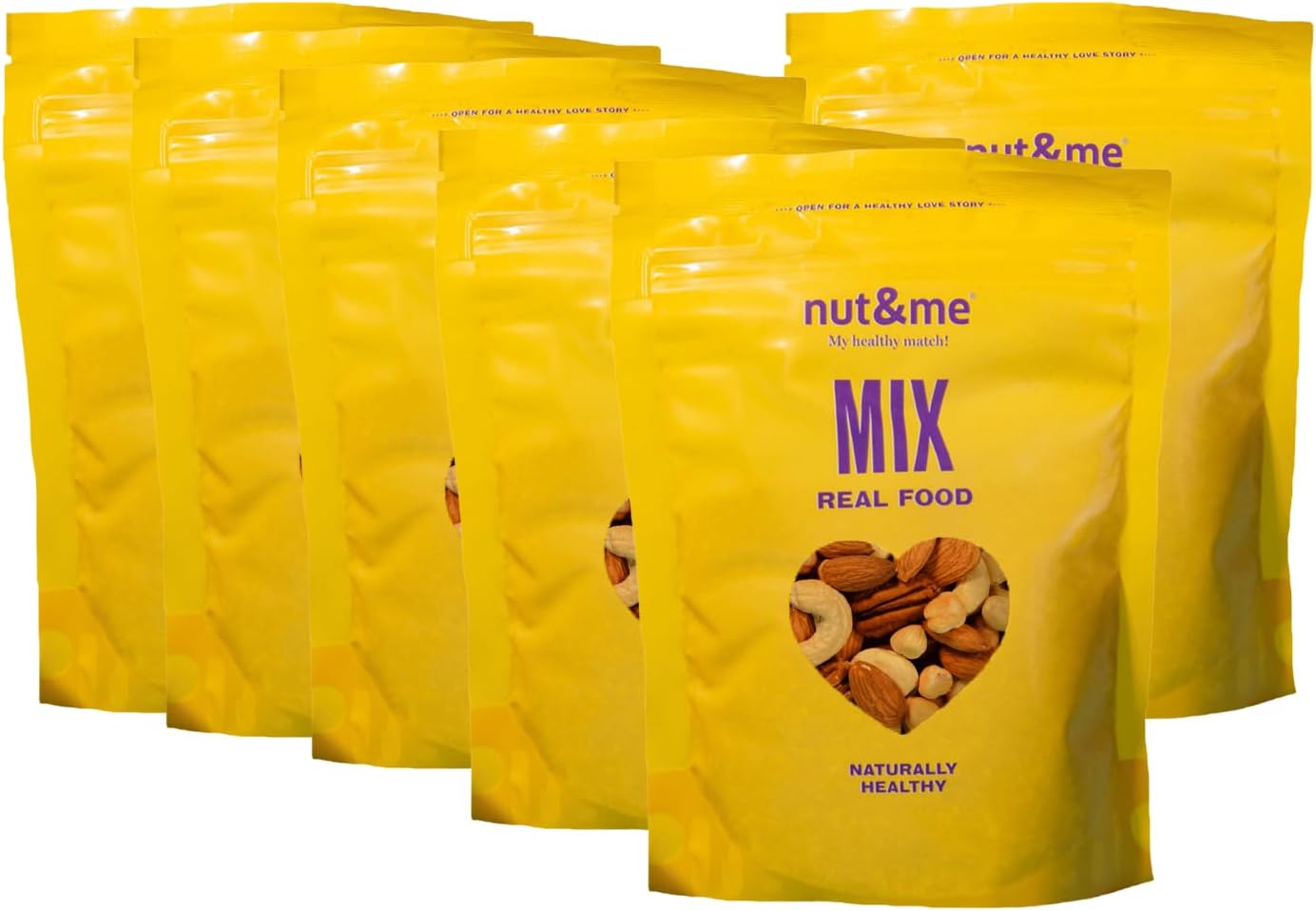 Mix natural de frutos secos 900 gr nut&me | Sin gluten | Vegano | Frutos secos premium | Perfecto para entrenar | Pack 6 x 150 gr