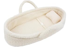 Lullaberry Cozy Dream Doll Stubenwagen – Baby-Puppen-Tragetasche, passend für American Girl Puppen oder Teddybären bis zu 46 cm, Weiß