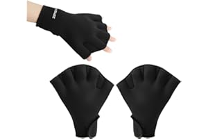KIKGUZE Swim Gloves Aquatic Fitness Water Resistance Training Aqua Fit Webbed Gloves Mitts Swimming Gloves Webbed Water Gloves for Women Water Aerobics Neoprene Gloves for Men Adult,1 Pair