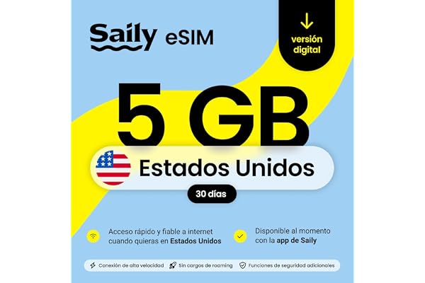 Plan de datos eSIM de Saily para EE. UU., 5 GB/30 días, código digital