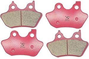 S SYUU Pastillas de freno de cerámica traseras delanteras de motocicleta Compatible con Harley Davidson FLSTN/FLSTNi Softail Deluxe 2005-2007 FLSTC Heritage Softail Classic 2000-2007 FA400F FA400R