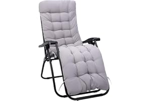 Zyncove Liegestuhl Auflage, Lange Liegenauflage170x53 cm, Tragbarel Auflage für Gartenliegen, Ersatz-Schaukstuhl Bank und Liegestuhl (Grau)