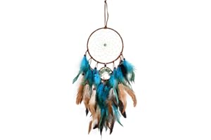 ORENGE Acchiappasogni di Piume Acchiappasogni Fatto a Mano Acchiappa Sogni Indiani Acchiappasogni Turchese per Ragazze Ragazzi Camera da Letto Decorazioni da Appendere Alla Parete Ornamenti Artigianali