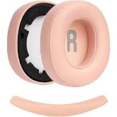NovStrap JBL Tune 700BT 710BT 720BT 750BTNC 760NC 770NC ile Uyumlu Yedek Kulaklık Pedi S&uuml;ngeri + Kafa Bandı Seti PEMBE A&Ccedil;IK