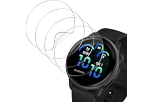 Wonsoso Screen Protector Compatible with Garmin Vivoactive 6, Pack of 4, Soft TPU Screen Protector [Non-Glass], Bubble-Free, Anti-Dust, Waterproof, Sensitive Touch, HD Film