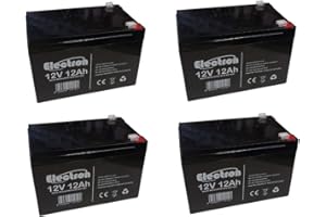 ELECTRON 4 piles rechargeables au plomb 48 V 12 V 12 Ah adaptées pour UPS alarmes solaires, traction électrique trottinettes vélo max 250 W