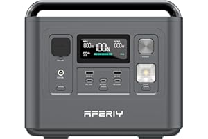 AFERIY Tragbare Powerstation 800W, 512Wh LiFePO4 Batterie, 1 Stunde Schnellladung, AC 230V, UPS, 3500+Ladezyklen, Solar Generator für Outdoor Camping Home Backup, 7 Jahre Garantie