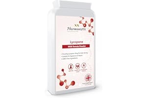 Pharmanostix Lycopene Supplement 15mg - 120 Vegan Capsules -150mg Tomato Powder Providing High Strength Lycopene 10% Beadlet - Natural Antioxidant- 4 Month Supply - UK Manufactured to GMP Standards