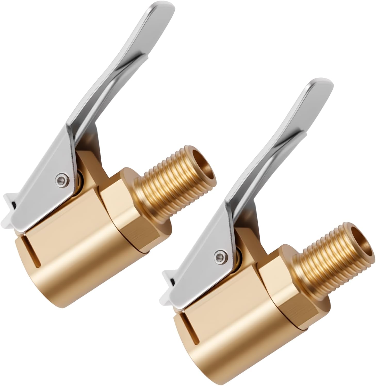 Yohtlfp 2PCS Boquilla Inflador Neumaticos, 8mm Abrazaderas de Aire para Vástago de Válvula de Coche, Boquilla Inflador Abrazadera Válvula, Conector de Válvula Inflado Latón