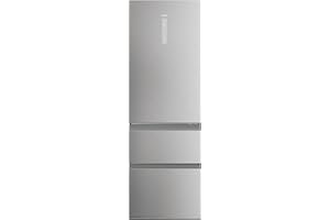 Haier 3D 60 Series 5 HTW5618CNMG - Frigorífico Combi, Cajones Direct Access, Circular AirFlow, WIFI, Tecnología ABT, Motor Inverter, My Zone, Humidity Zone, TotalNoFrost, An 60cm, 360L, Luz LED, Inox