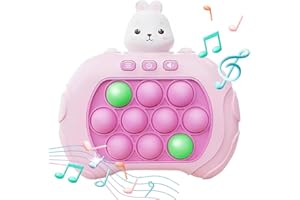 ANYINGKAI Console De Jeu Quick Push Bubbles,Jeu Fidget électronique,Puzzle Pop It Game Machine,Push Pop Bubble Sensory Fidget Toy,Sensory Fidget Toys for Kids,Machine Jeu Puzzle-Pop (Lapin)