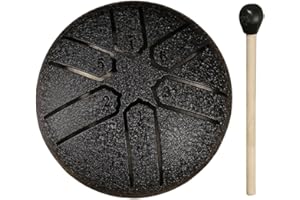 ASIEIT Rain Drum for Outside, 3 Inches 6 Notes Steel Tongue Drum Rain Chime with Drum Mallets, Outdoor Rain Chime Musical Chimes Instrument Handpan Meditation Drum for Garden