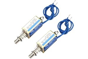 HAPIVIDA Solenoid Elektromagnet Pull Push Typ JF-0530B DC 6/12/24V 300mA 5N Push Pull Gleichstrom Elektromagnet Automation Control Linear Solenoid (24V*2)
