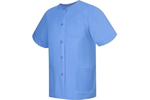 MISEMIYA - Casaca Sanitarios Mujer con BOTÓN Cuello Redondo Uniforme Laboral CLINICA Hospital Ropa Laboral - Ref.831