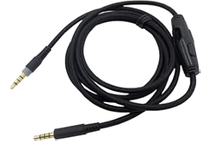 Jerilla Cable de Audio Compatible para HyperX Cloud Mix/HyperX Cloud Alpha - Cable de Repuesto con Inline Mute & Control del Volumen