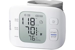 yuwell Misuratore di Pressione da Polso, Apparecchio Portatile per Misurare la Pressione, con Sensore di Irregolarità Battito Cardiaco, Batteria Ricaricabile e Cavo USB Inclusa(YE8800CR)