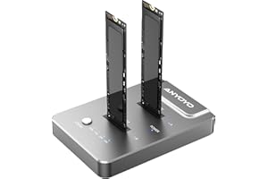 ANYOYO NVMe M.2 Clone SSD, M2 SSD Offline Clone Station 10 Gbps Dual Bay M.2 NVMe Docking Station USB3.2 Gen 2 M.2 Clone NVMe Dual Bay NVMe M2 SSD per NVMe 2230/2242/2260/2280