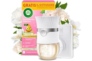 AIRWICK Air Wick Diffusore Elettrico di Oli Essenziali, 1 Diffusore completo gadget, 1 Ricarica per Diffusore Elettrico alla Fragranza Peonia Bianca e Gelsomino