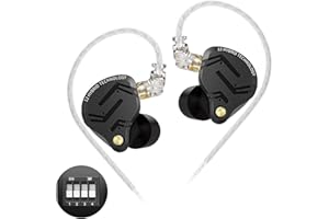 Yinyoo KZ ZS12 Pro X Auriculares con Cable,1DD 5BA In Ear Monitor, Ajuste de 4 Interruptores,Distorsión No Lineal Ultra Baja Auriculares Jack 3.5,Cascos de Alta Frecuencia Ricos para Juegos,Músicos