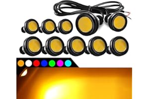 KAIDENGZHE 10pcs High Power 9W 23mm Eagle Eye LED Light DRL Fog Light Motorcycle Light Daytime Running Lights DRL Tail Backup Light Car Motor Clearance Marker Lights(Amber)